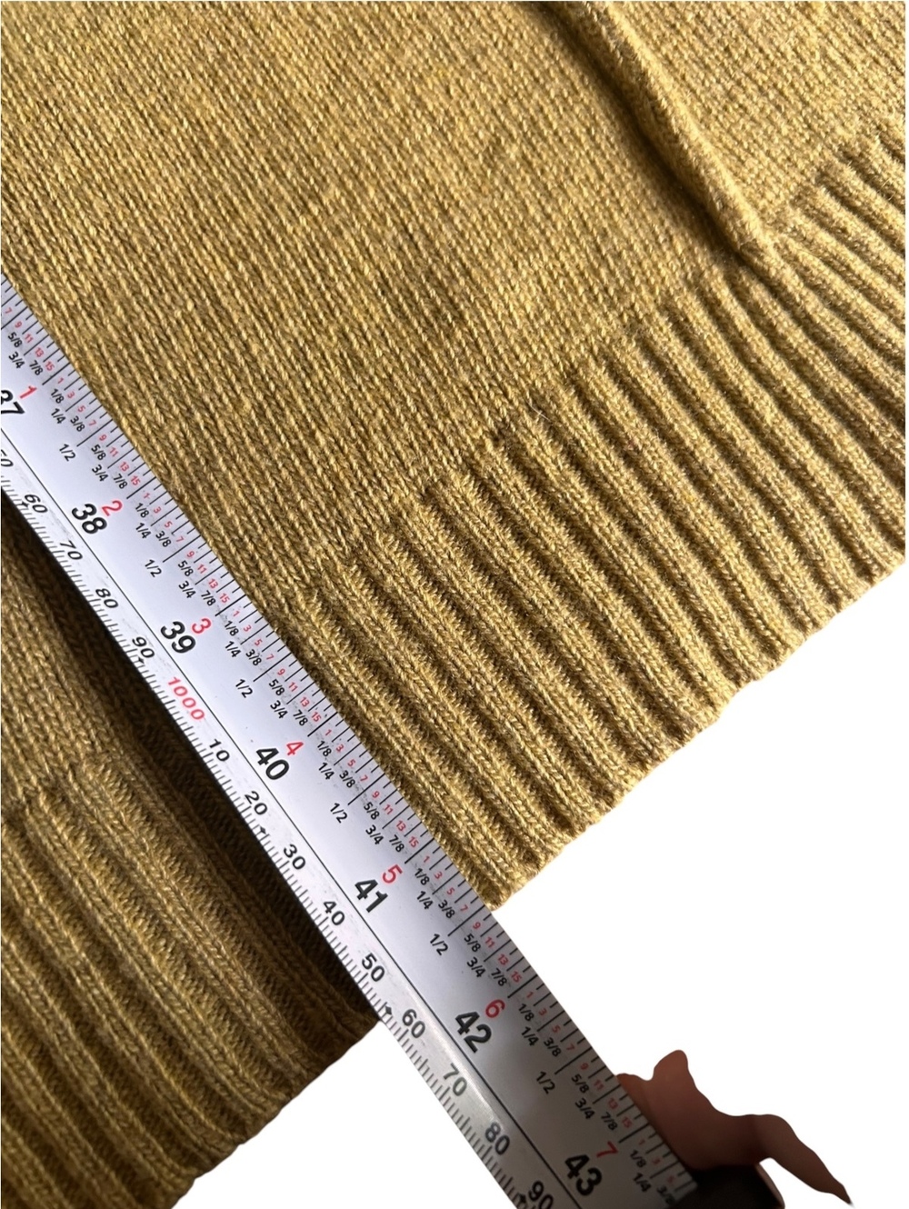 Elsamanda Italian Wool Cashmere Blend Mustard Cowl Neck Midi Dress M - Picture 7 of 7